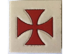 Imán cerámica Cruz de los Templarios MyL 5X5 cm