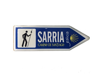 Imán madera gota Sarria Camino de Santiago