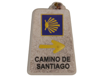 Iman resina Mojón con piedras Camino de Santiago