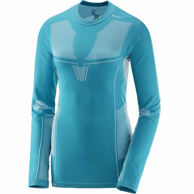 Camiseta Salomon Primo Warm LS CN Tee W Aguamarina