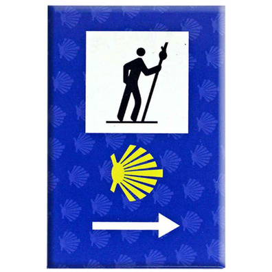 Imán chapa triple señal Camino de Santiago