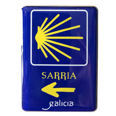 Imán madera gota estrella y flecha Sarria Galicia