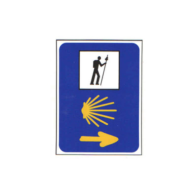 Pegatina Triple Señal Camino de Santiago 5x7