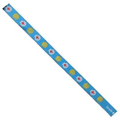 Pulsera Tela Vieiras Blancas Y Amarillas 68 Azul Cielo