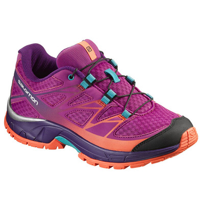 Zapatilla Salomon Wings J Granate/Coral/Violeta